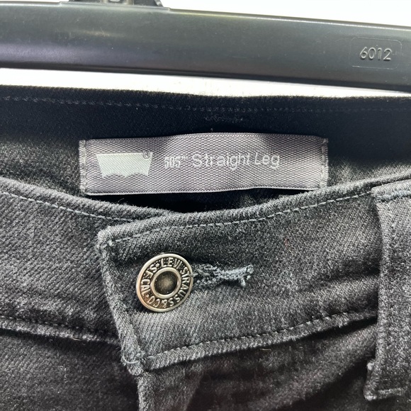 Levi’s 505 Straight Leg Black Denim Jeans Womens 6 Stretch Work Waitress 2545 - Picture 3 of 11